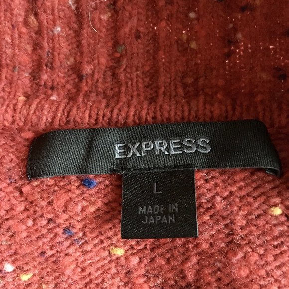 Vintage Express Wool Sweater 1/4 Zip Size Large Speckled Red EUC‎ - Picture 3 of 6